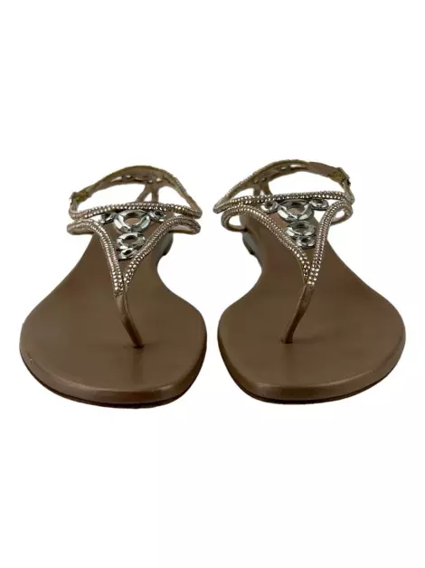 Rasteira René Caovilla Cristal Metalizada