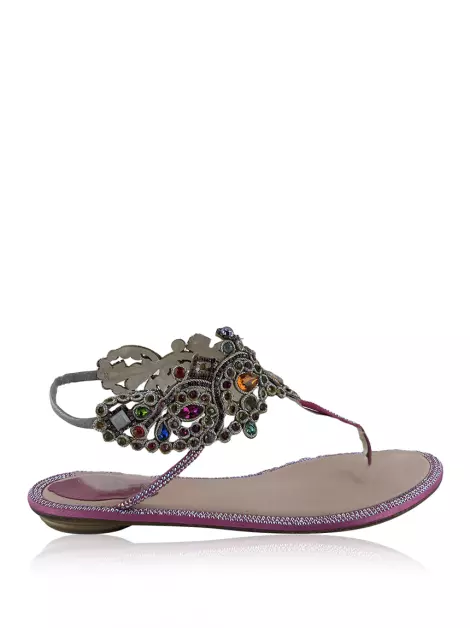 Rasteira René Caovilla Pedras Multicolor