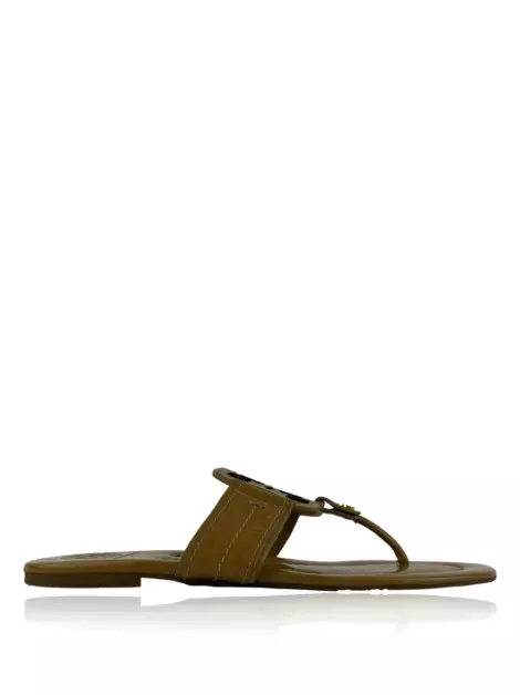 Rasteira Tory Burch Couro Caramelo