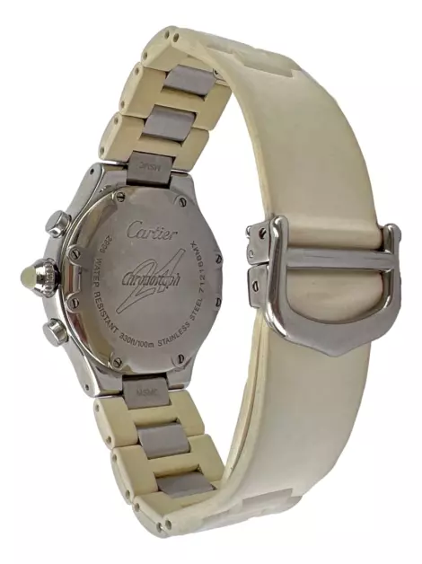 Relógio Cartier Quartzo Must 21 Chronoscaph Branco