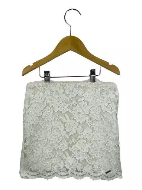 Saia Abercrombie & Fitch Renda Branca Infantil