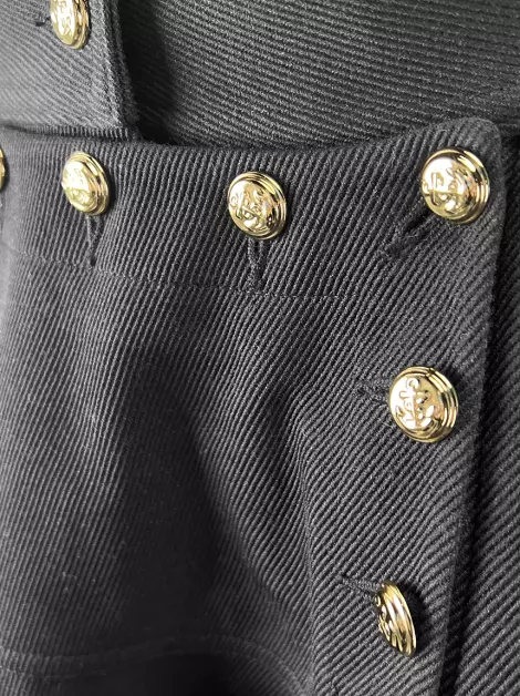 Saia Alexander McQueen Cotelê Preta