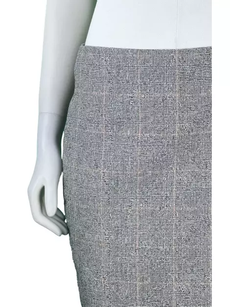 Saia Alexander McQueen Reta Xadrez Cinza