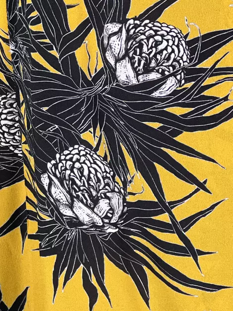 Saia Andrea Marques Floral Amarelo