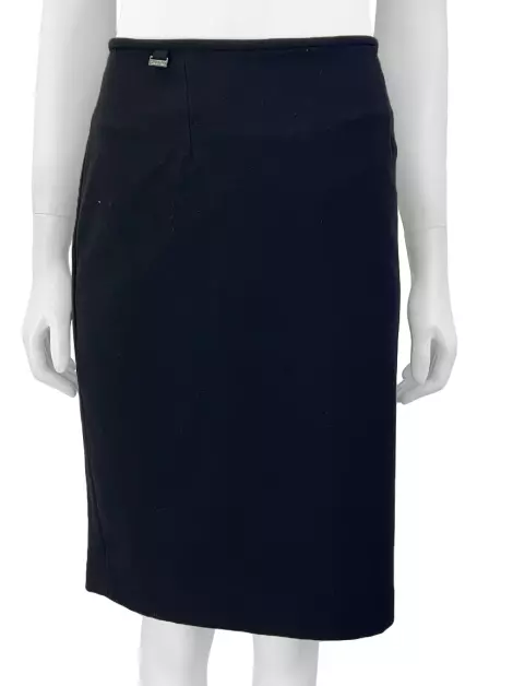 Saia Calvin Klein Midi Preta
