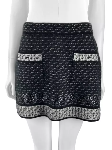 Saia Chanel Tweed Lã Bicolor