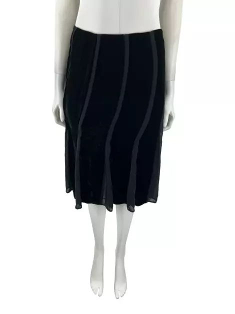 Saia Donna Karan Veludo Preto