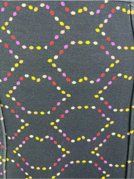 Saia Eva Midi Estampada Preta