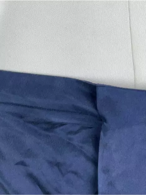 Saia Giuliana Romanno Seda Drapeada Azul Marinho