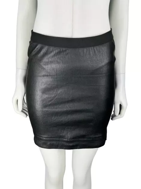 Saia Helmut Lang Couro Preto