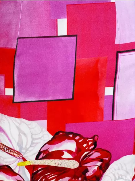Saia Isolda Midi Estampada Rosa