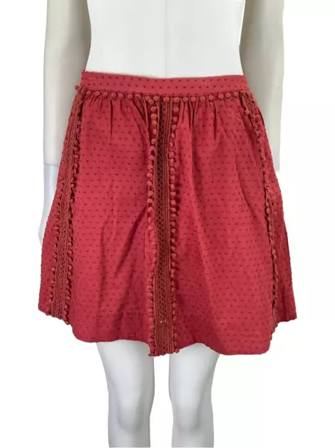 Saia J.Crew Tecido Vermelho