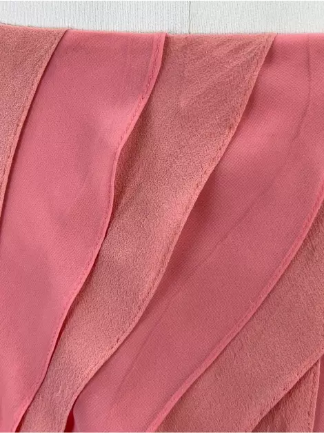 Saia Karen Millen Curta Seda Rosa
