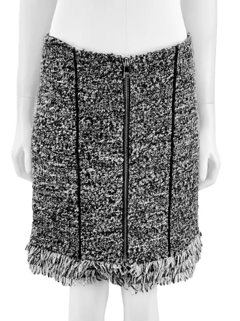 Saia Karl Lagerfeld Tweed Mesclas Cinza