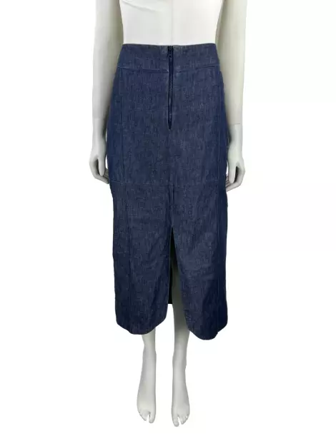 Saia Lado Basic Jeans Escuro