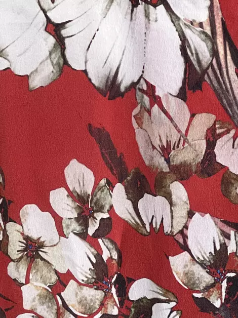 Saia Magrella Amarração Estampada Vermelha