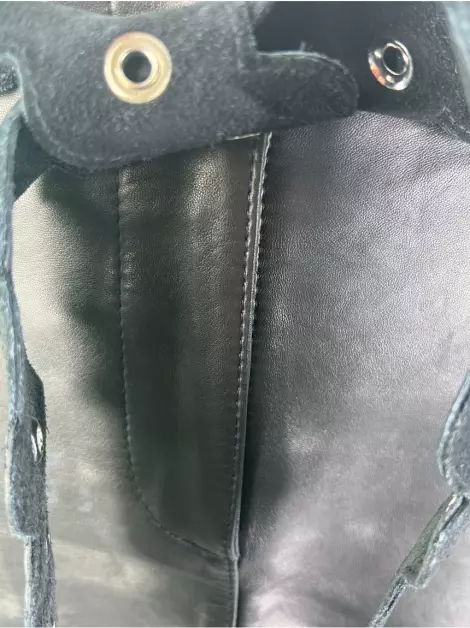 Saia Maje Couro Preto