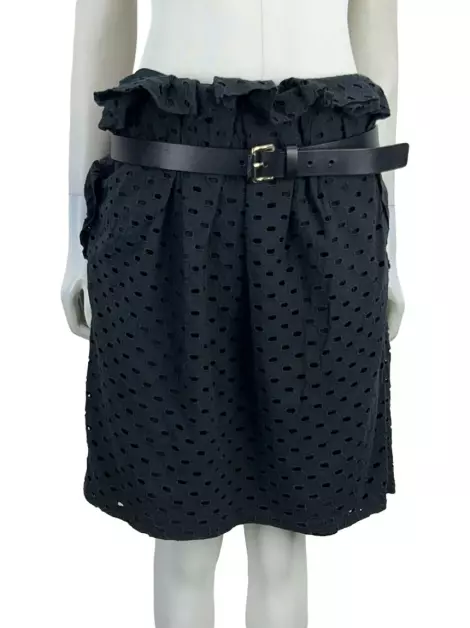 Saia Moschino Cheap and Chic Vazado Preto