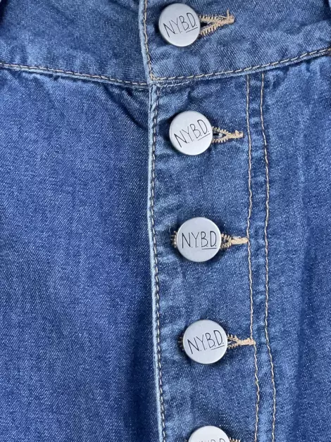 Saia Not Your Basic Denim Longa Jeans Azul