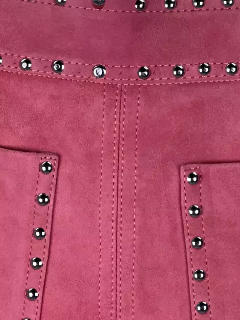 Saia Patricia Viera Couro Rosa