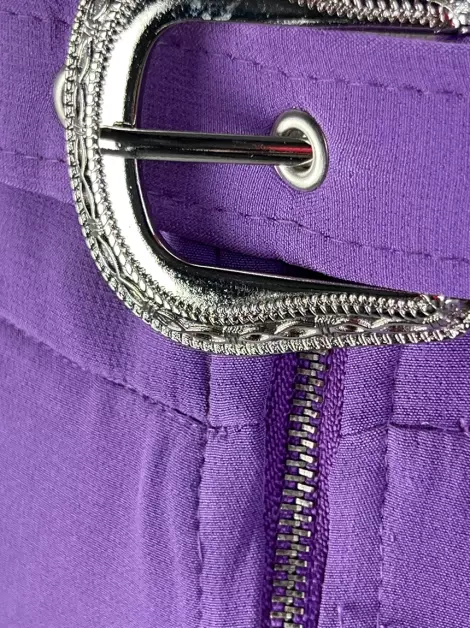 Saia Rock Lola Midi Alfaiataria Roxo