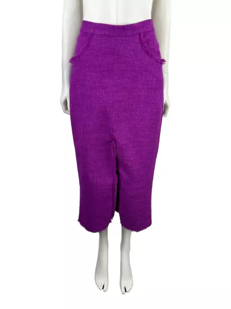 Saia Skazi Midi Texturizada Magenta
