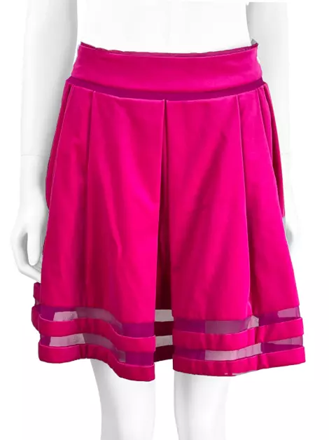 Saia Sonia Rykiel Veludo Rosa
