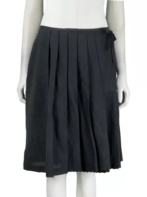 Saia Sportmax Plissada Amarração Preta