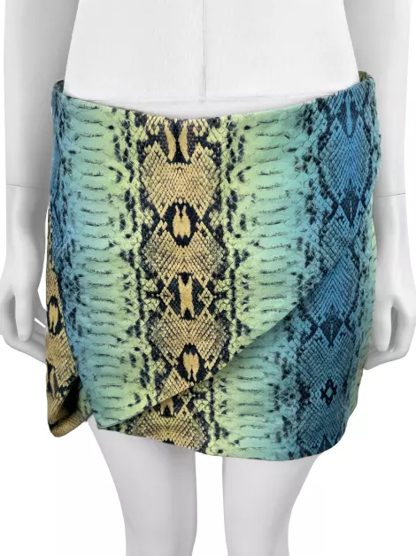 Saia Tig Estampa Animal Print Multicolor