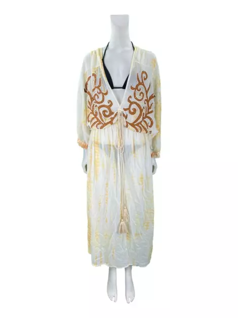 Saída de Praia Nammos Tie-Dye Amarela