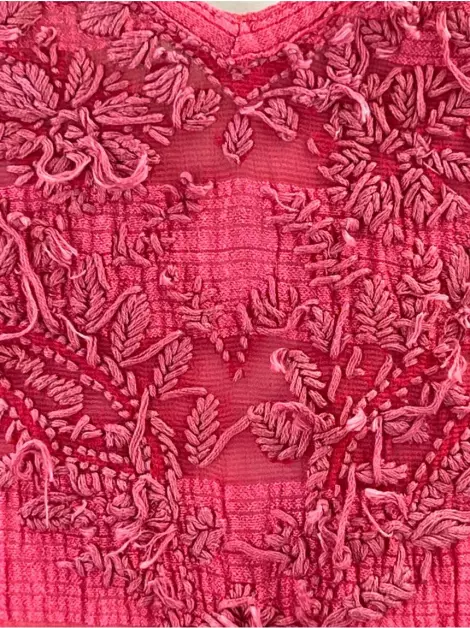 Saída de Praia SouQ Bordada Rosa