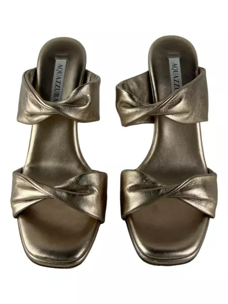 Sandália Aquazzura Couro Dourado