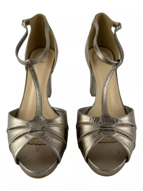 Sandália Arthur Caliman Peep Toe Dourada
