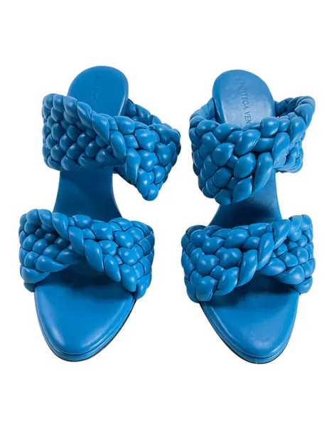Sandália Bottega Veneta Couro Azul