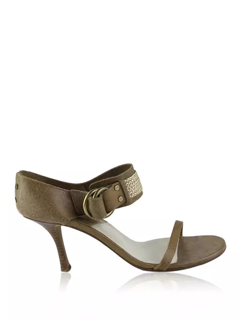 Sandália Christian Dior Couro Marrom