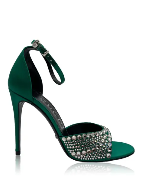 Sandália Gucci GG Crystals Verde