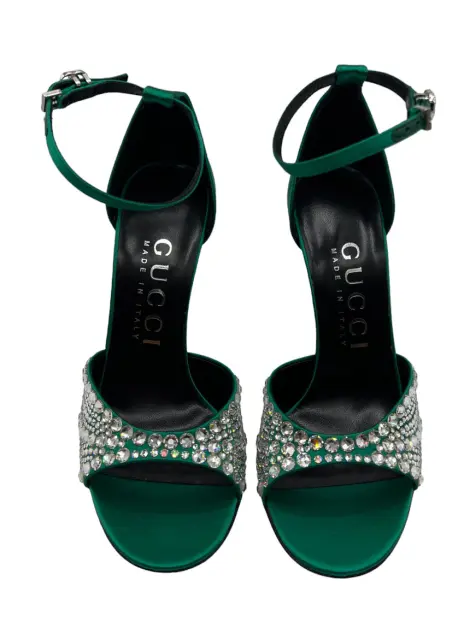 Sandália Gucci GG Crystals Verde