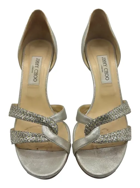 Sandália Jimmy Choo Glitter Prateado