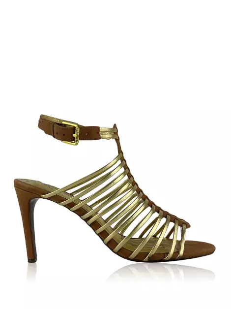 Sandália Lauren Ralph Lauren Couro Dourado