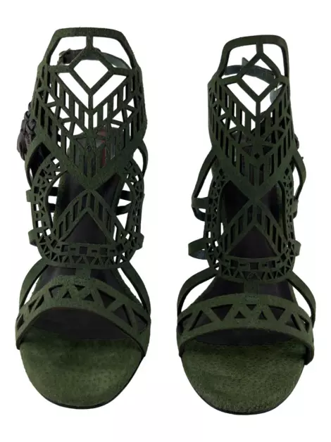 Sandália Lilly Sarti Laser Cut Suede Verde
