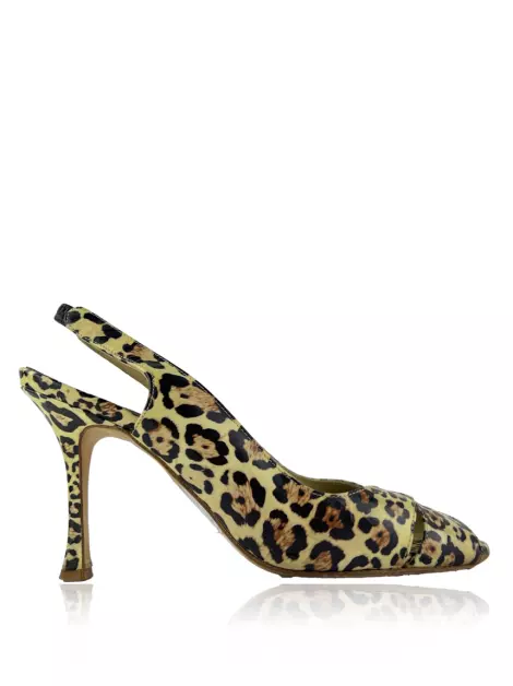 Sandália Manolo Blahnik Couro Animal Print