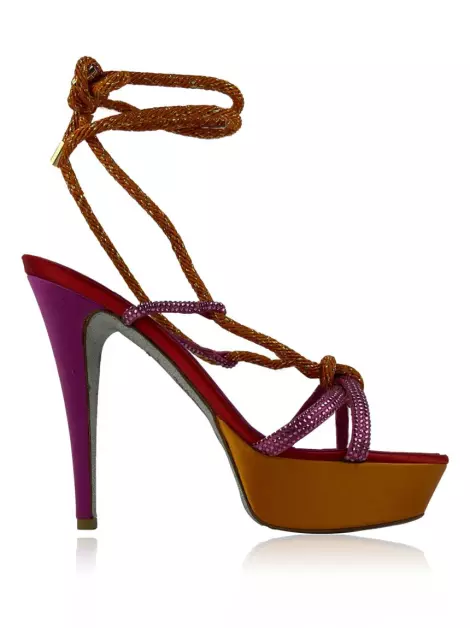 Sandália René Caovilla Ankle Strap Multicolor
