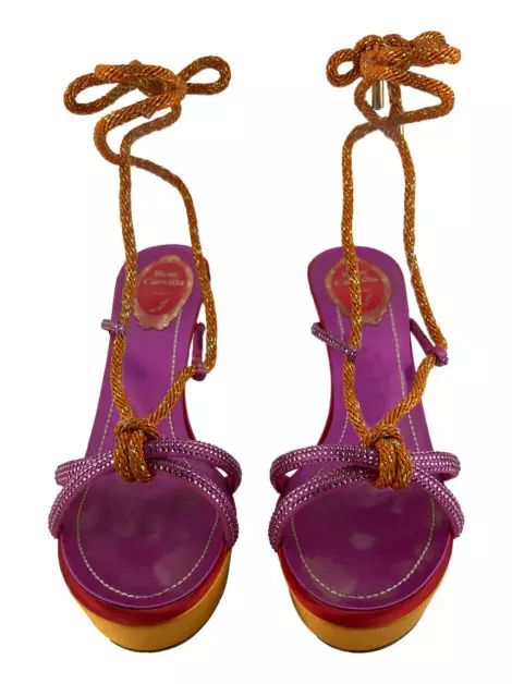 Sandália René Caovilla Ankle Strap Multicolor