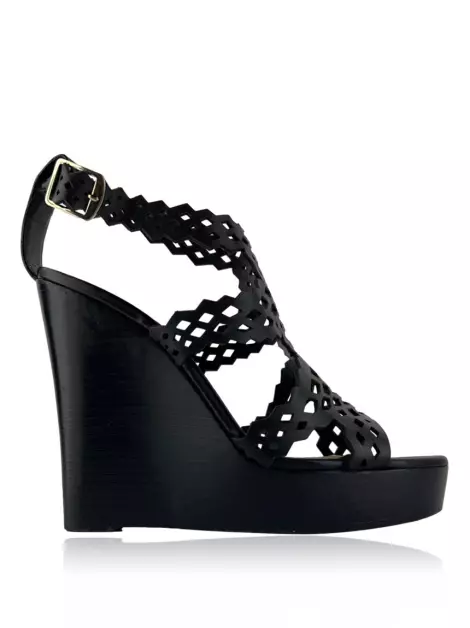 Sandália Roberto Cavalli Wedge Preta
