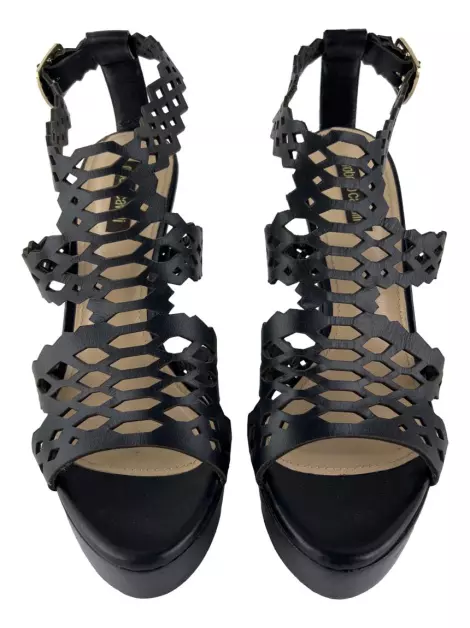 Sandália Roberto Cavalli Wedge Preta