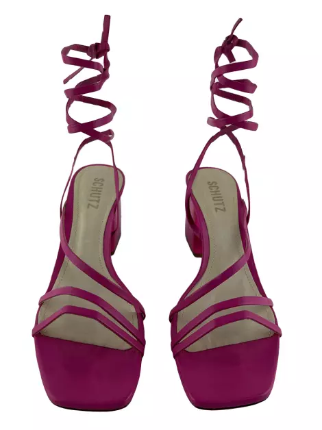 Sandália Schutz Acríico Lace-Up Rosa
