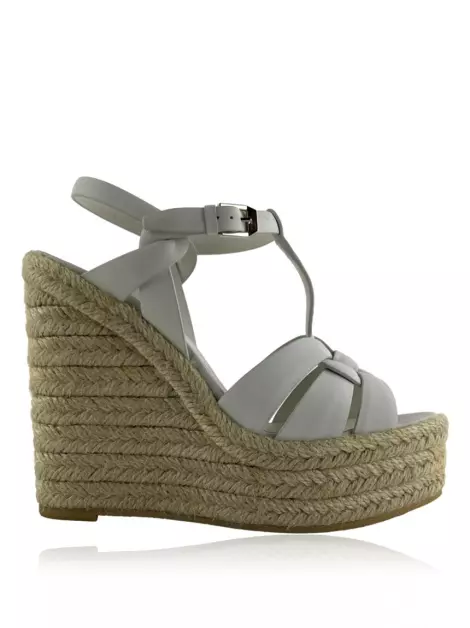Sandália Yves Saint Laurent Tribute Espadrille Wedges Branco