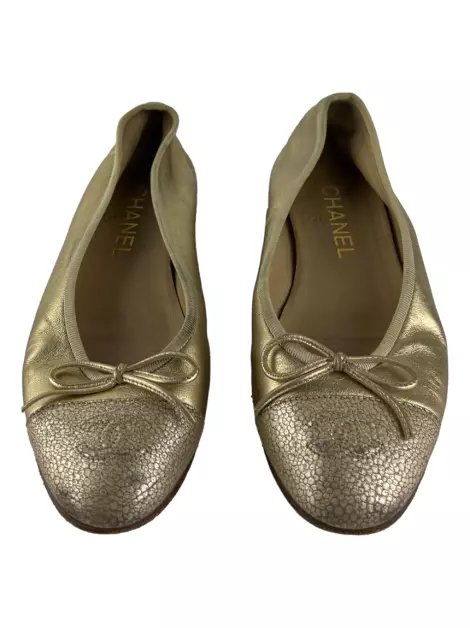 Sapatilha Chanel Ballerina Flats Dourada