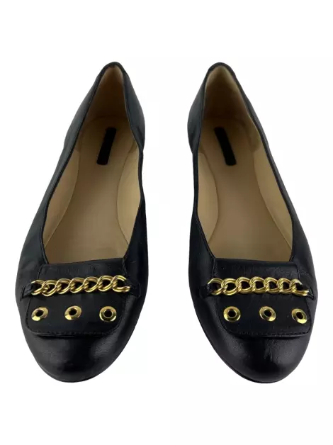 Sapatilha Longchamp Couro Preto