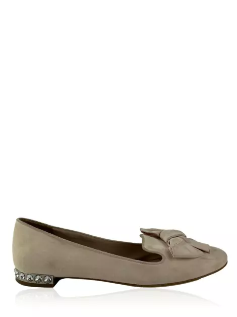 Sapatilha Miu Miu Camurça Cristal Rosa